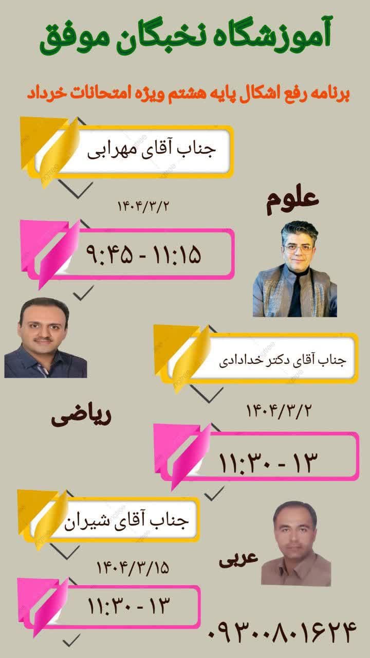 برنامه رفع اشکال پایه هشتم